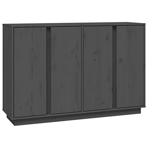 vidaXL Sideboard Schrank Anrichte Beistellschrank Kommode Mehrzweckschrank Standschrank Wohnzimmerschrank Grau 120x35x80cm Massivholz Kiefer von vidaXL