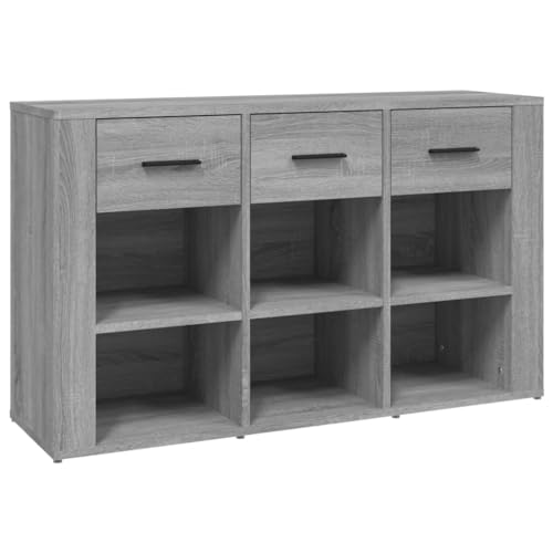 vidaXL Sideboard Schrank Anrichte Beistellschrank Kommode Mehrzweckschrank Standschrank Wohnzimmerschrank Grau Sonoma 100x30x59,5cm Holzwerkstoff von vidaXL