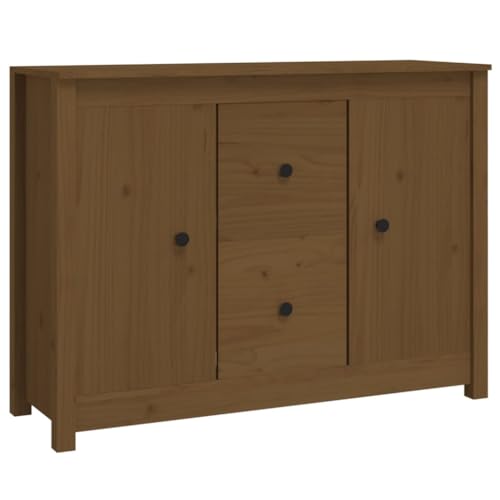 vidaXL Sideboard Schrank Anrichte Beistellschrank Kommode Mehrzweckschrank Standschrank Wohnzimmerschrank Honigbraun 100x35x74cm Massivholz Kiefer von vidaXL