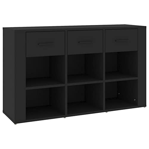 vidaXL Sideboard Schrank Anrichte Beistellschrank Kommode Mehrzweckschrank Standschrank Wohnzimmerschrank Schwarz 100x30x59,5cm Holzwerkstoff von vidaXL