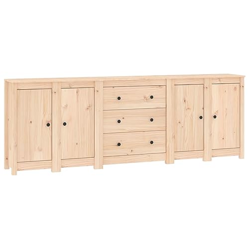 vidaXL Sideboard Schrank Anrichte Kommode Beistellschrank Mehrzweckschrank Standschrank Wohnzimmerschrank 230x35x80cm Massivholz Kiefer von vidaXL