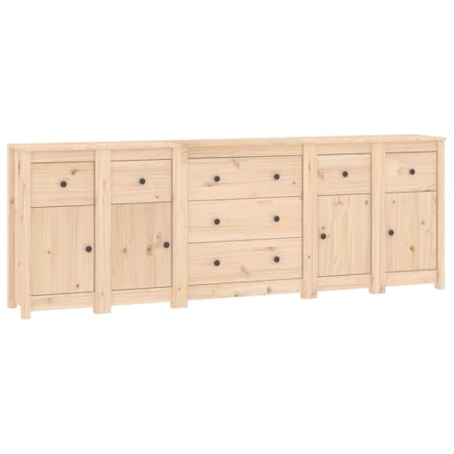 vidaXL Sideboard Schrank Anrichte Kommode Beistellschrank Mehrzweckschrank Standschrank Wohnzimmerschrank 230x35x80cm Massivholz Kiefer von vidaXL