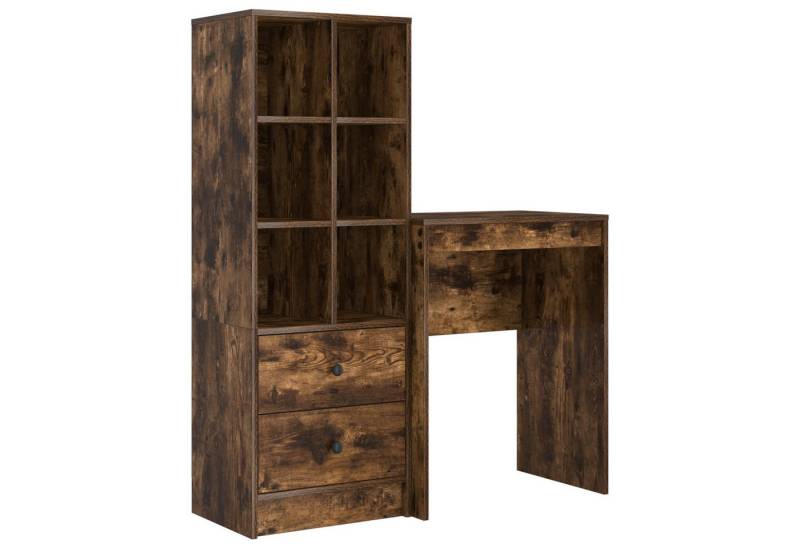 vidaXL Sideboard Schreibtisch mit Stauraum Geräucherte Eiche Holzwerkstoff (1 St) von vidaXL