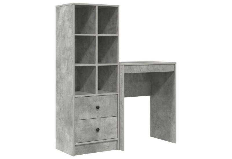 vidaXL Sideboard Schreibtisch mit Stauraum Grau Beton Ingenieurholz (1 St) von vidaXL