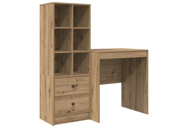 vidaXL Sideboard Schreibtisch mit Stauraum Massivholz Eiche Holzwerkstoff (1 St) von vidaXL