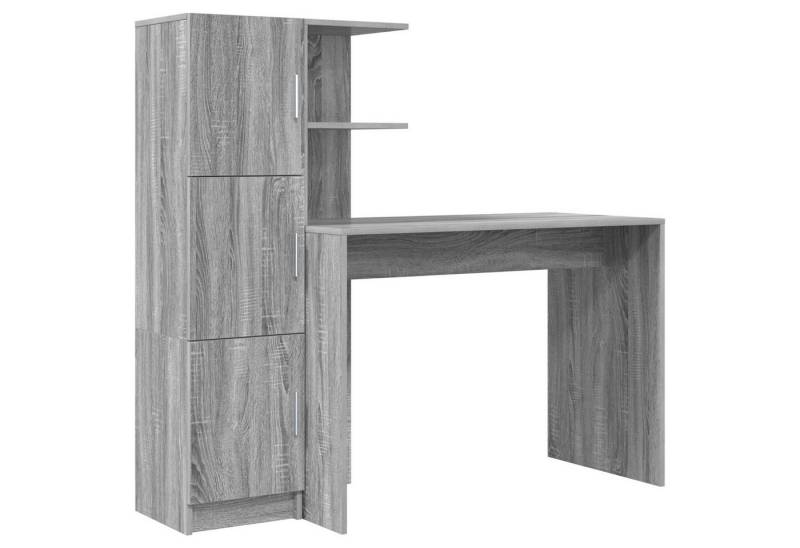 vidaXL Sideboard Schreibtisch mit Stauraum grau Sonoma Holzwerkstoff von vidaXL