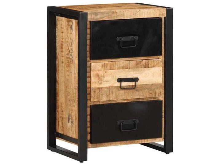 vidaXL Sideboard Schubladenschrank 50x35x70 cm Raues Massivholz (1 St), braun von vidaXL