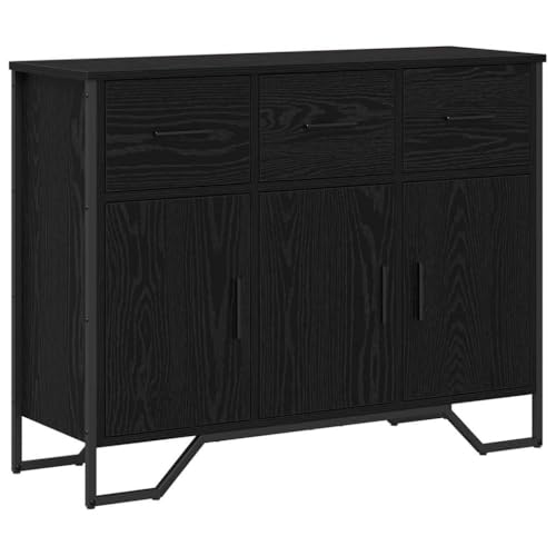 vidaXL Sideboard Schwarze Eiche 97X32,5X74,5 cm Holzwerkstoff Modernes Esszimmer Stauraum Möbel Buffet-Tisch Essentials Organizer Zeitgenössisch Stylish MDF vidaXL Sideboard Schwarze Eiche 97X32,5X74,5 cm Holzwerkstoff Modernes Esszimmer Stauraum Möbel Buffet-Tisch Essentials Organizer Zeitgenössisch Stylish MDF von vidaXL