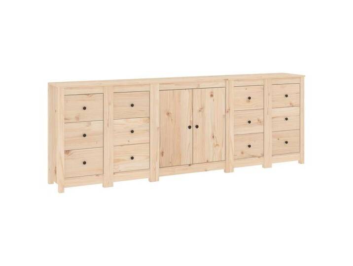 vidaXL Sideboard Sideboard 230x35x80 cm Massivholz Kiefer (1 St), beige, Natur von vidaXL