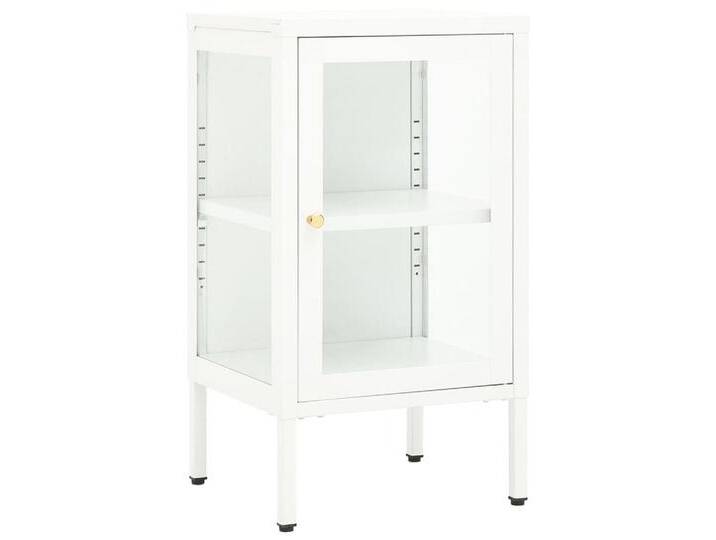 vidaXL Sideboard Sideboard 38x35x70 cm Metall und Glas (1 St), WeiÃ von vidaXL
