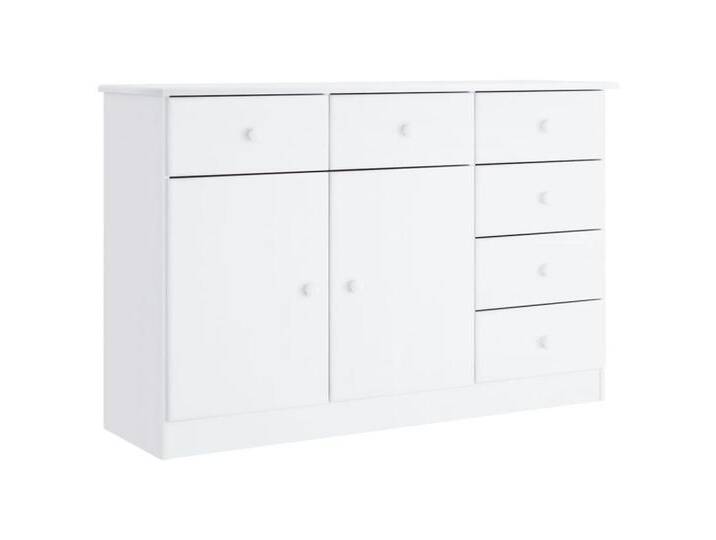 vidaXL Sideboard Sideboard ALTA Weiß 112x35x73 cm Massivholz Kiefer (1 St), weiß, Weiß von vidaXL