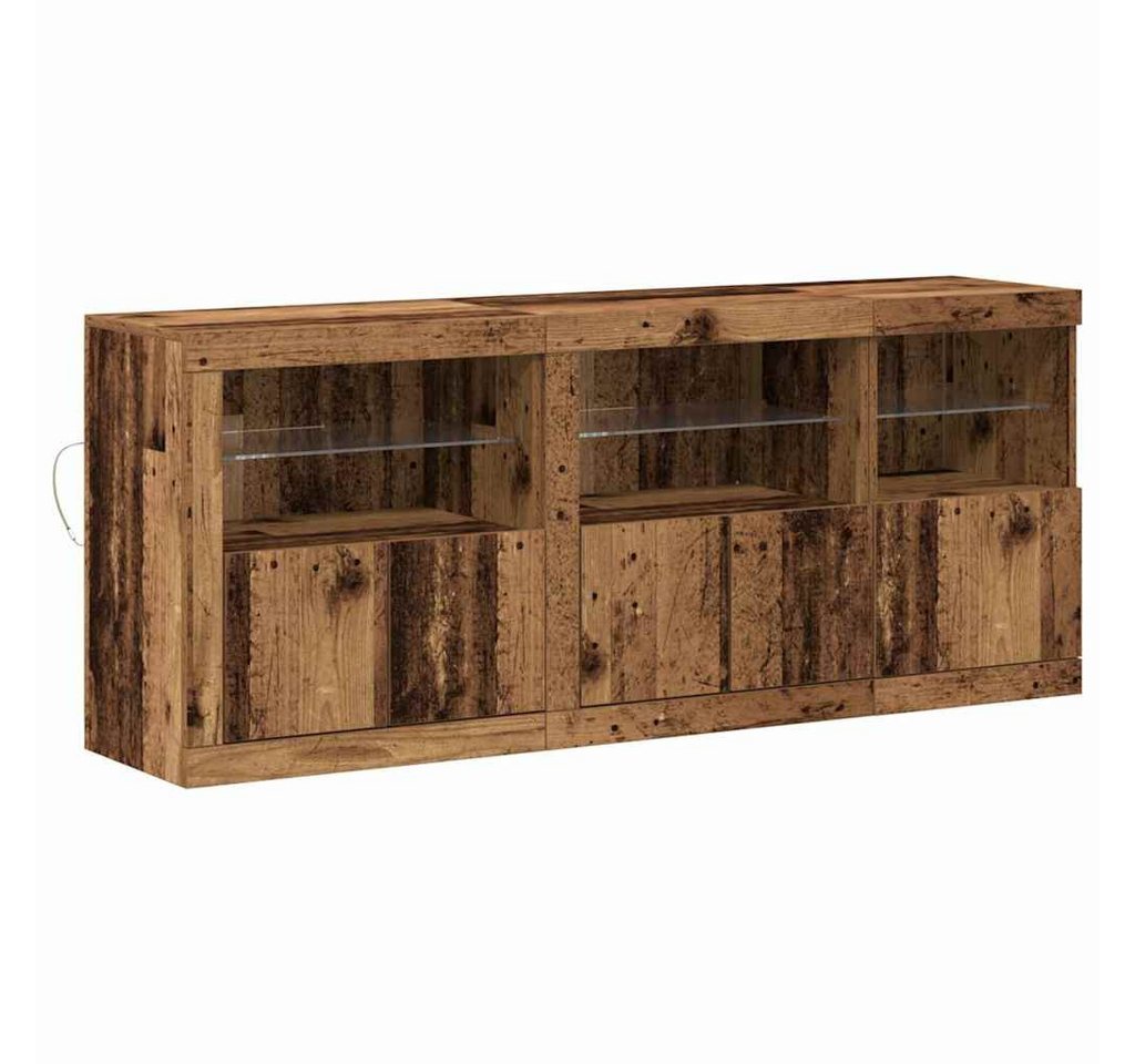 vidaXL Sideboard Sideboard Anrichte Schrank Lowboard mit LED-Leuchten Altholz 162x37x67 von vidaXL