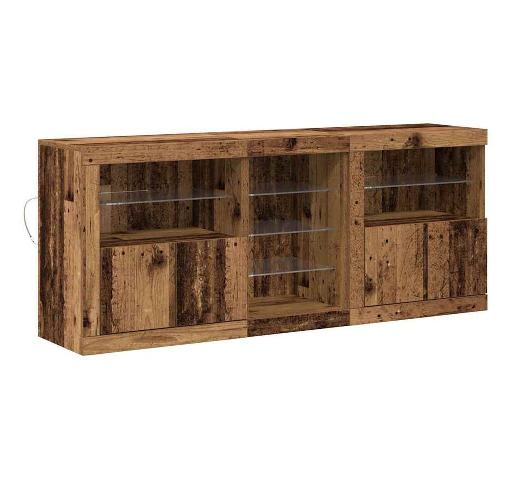 vidaXL Sideboard Sideboard Anrichte Schrank Lowboard mit LED-Lichtern Altes Holz 162x37 von vidaXL