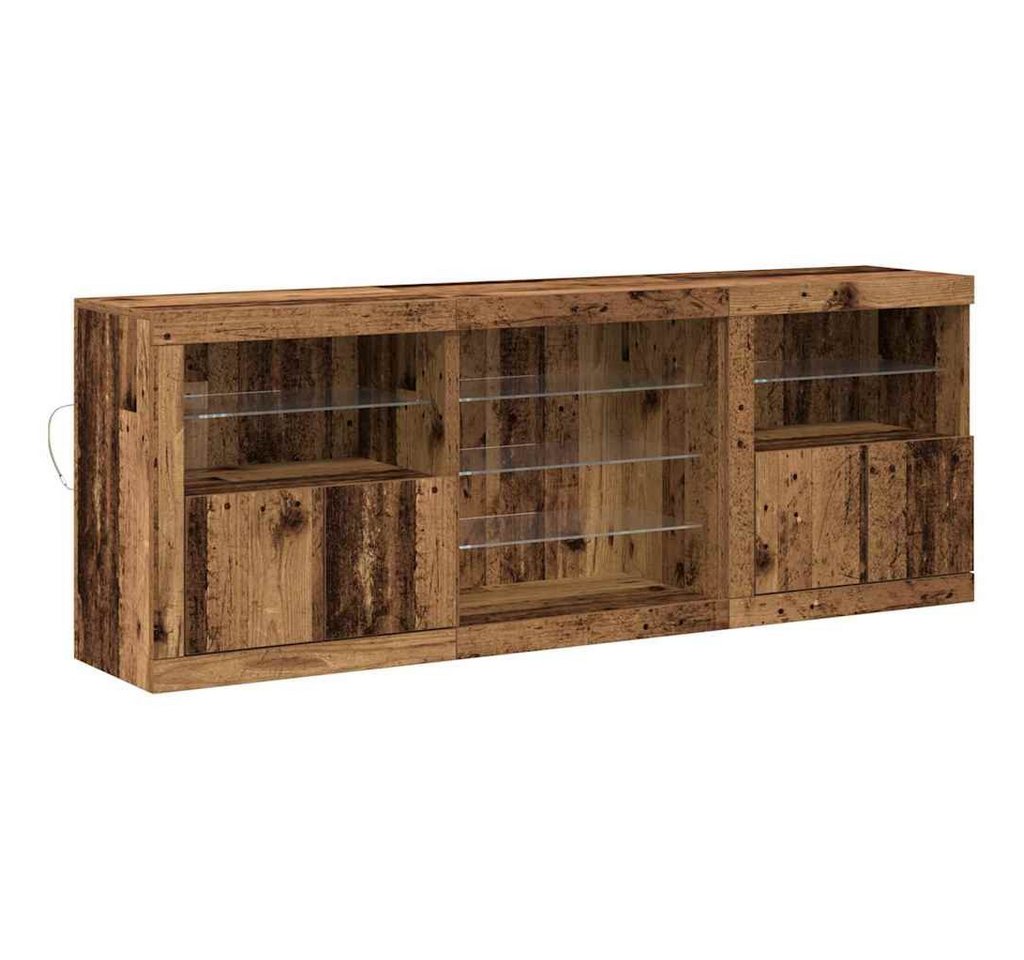 vidaXL Sideboard Sideboard Anrichte Schrank Lowboard mit LED-Lichtern Altes Holz 181,5 von vidaXL
