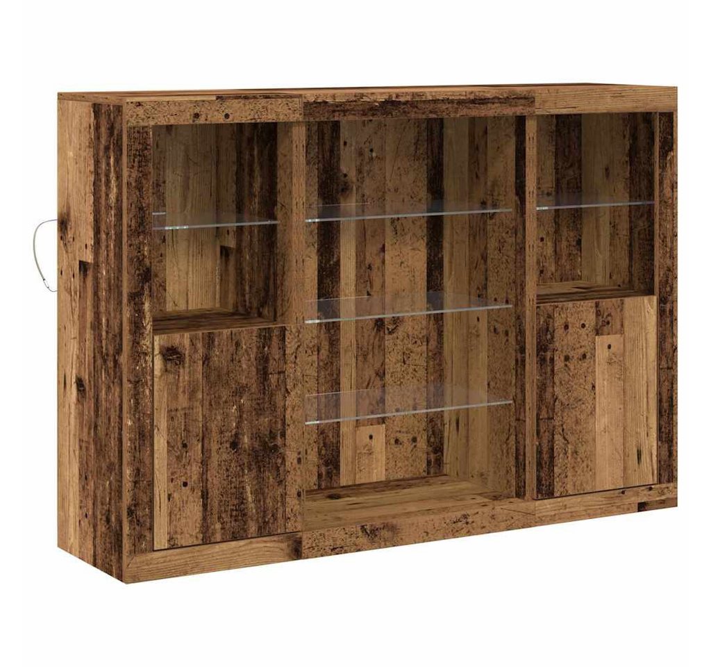 vidaXL Sideboard Sideboard Anrichte Schrank Lowboard mit LED-Lichtern Altholz 1425x37x1 von vidaXL