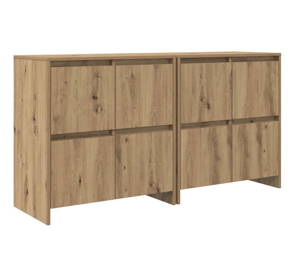 vidaXL Sideboard Sideboard Anrichte Schrank Lowboard mit Tür 2 pcs Eiche handwerklich 7 von vidaXL