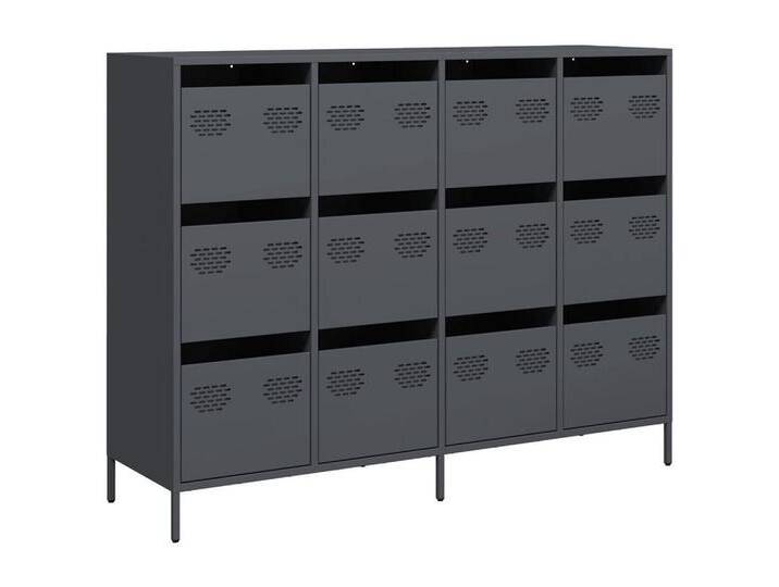 vidaXL Sideboard Sideboard Anthrazit 135x39x103,5 cm Kaltgewalzter Stahl (1 St), Anthrazit von vidaXL