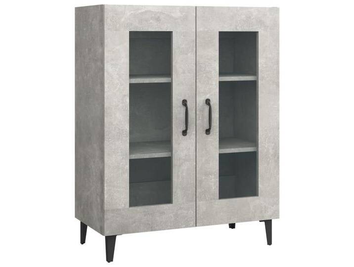 vidaXL Sideboard Sideboard Betongrau 69,5x34x90 cm Spanplatte Glas Vitrine, grau von vidaXL