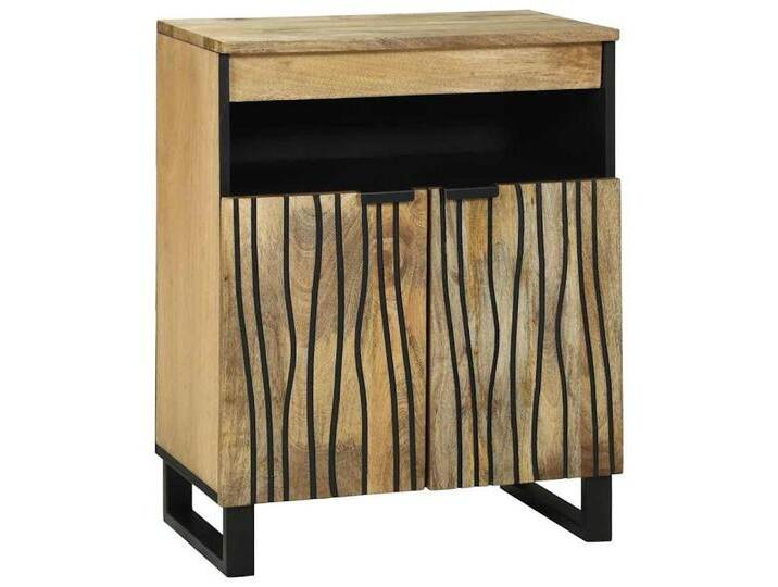 vidaXL Sideboard Sideboard Braun 60 x 33 x 75 cm massives holz (1 St), beige, Natur von vidaXL