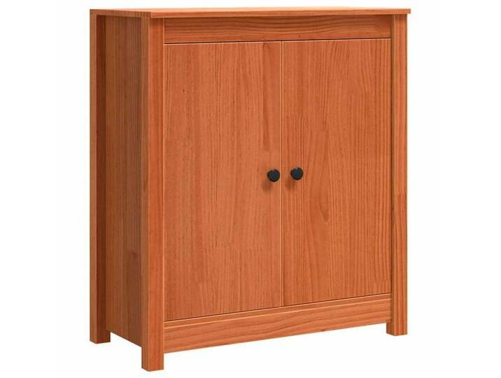 vidaXL Sideboard Sideboard Braun 70 x 35 x 80 cm (1 St), braun, Solid Pine wood, 1 St., Wachsbraun von vidaXL