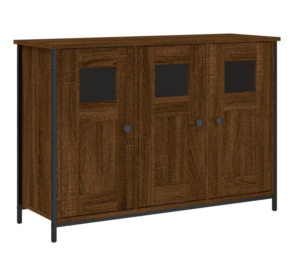 vidaXL Sideboard Sideboard Braun Eichen-Optik 100x35x70 cm Spanplatte Glas Vitrine vidaXL Sideboard Sideboard Braun Eichen-Optik 100x35x70 cm Spanplatte Glas Vitrine von vidaXL