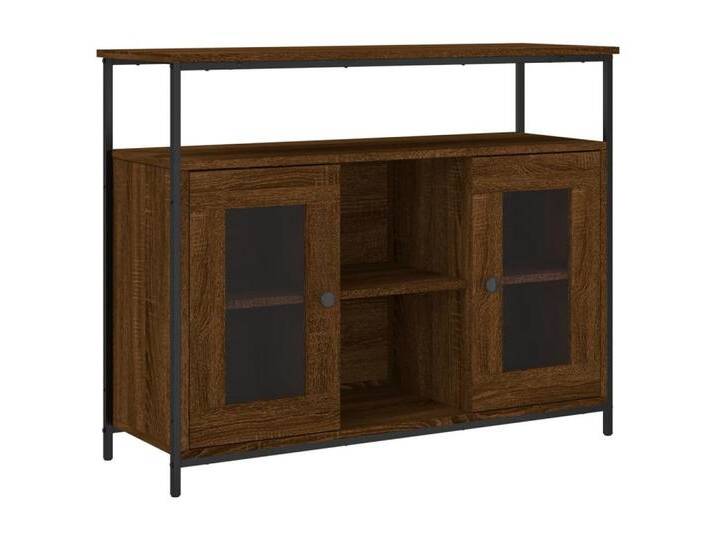 vidaXL Sideboard Sideboard Braun Eichen-Optik 100x35x80 cm Holzwerkstoff (1 St), braun, Braune Eiche von vidaXL