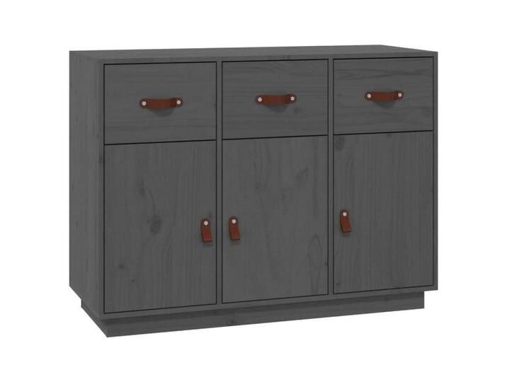 vidaXL Sideboard Sideboard Grau 100x40x75 cm Massivholz Kiefer, grau von vidaXL