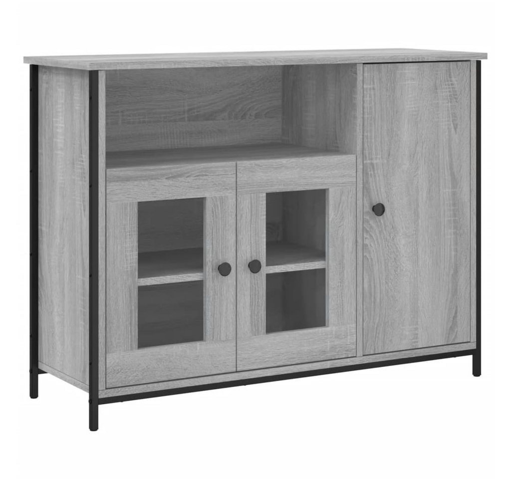 vidaXL Sideboard Sideboard Grau Sonoma 100x35x75 cm Spanplatte Glas Vitrine vidaXL Sideboard Sideboard Grau Sonoma 100x35x75 cm Spanplatte Glas Vitrine von vidaXL