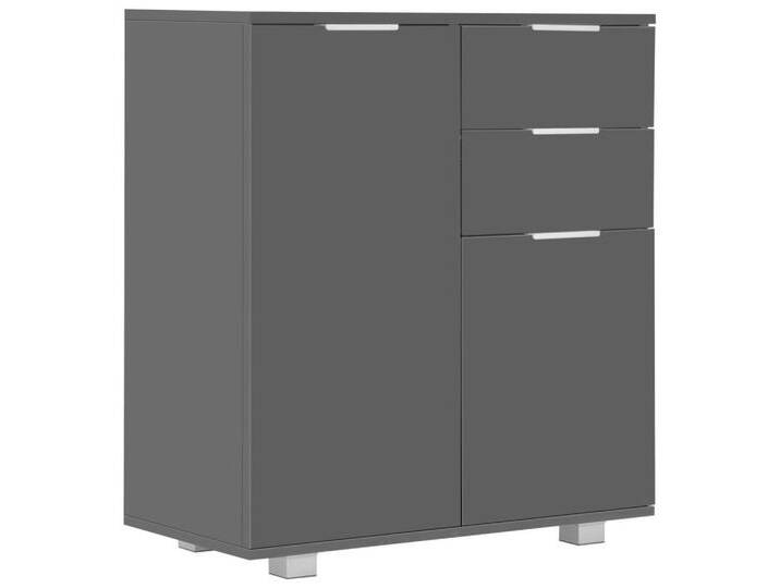 vidaXL Sideboard Sideboard Hochglanz Grau 713576 cm Spanplatte, grau von vidaXL