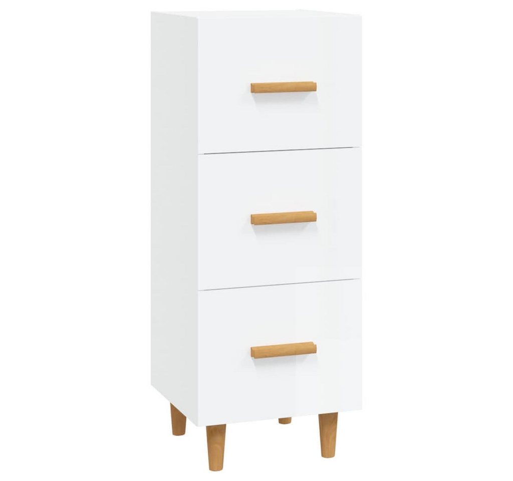 vidaXL Sideboard Sideboard Hochglanz-Weiß 34,5x34x90 cm Holzwerkstoff (1 St) von vidaXL
