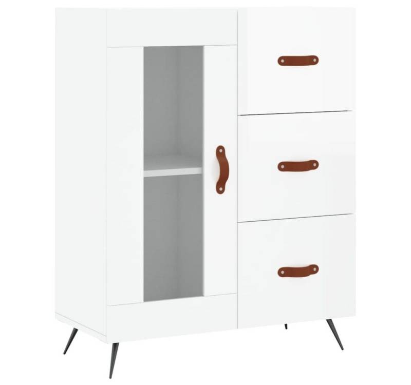 vidaXL Sideboard Sideboard Hochglanz-Weiß 69,5x34x90 cm Spanplatte Glas Vitrine von vidaXL