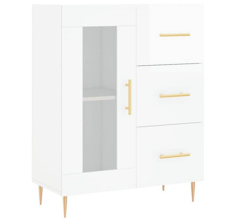 vidaXL Sideboard Sideboard Hochglanz-Weiß 69,5x34x90 cm Spanplatte Glas Vitrine von vidaXL