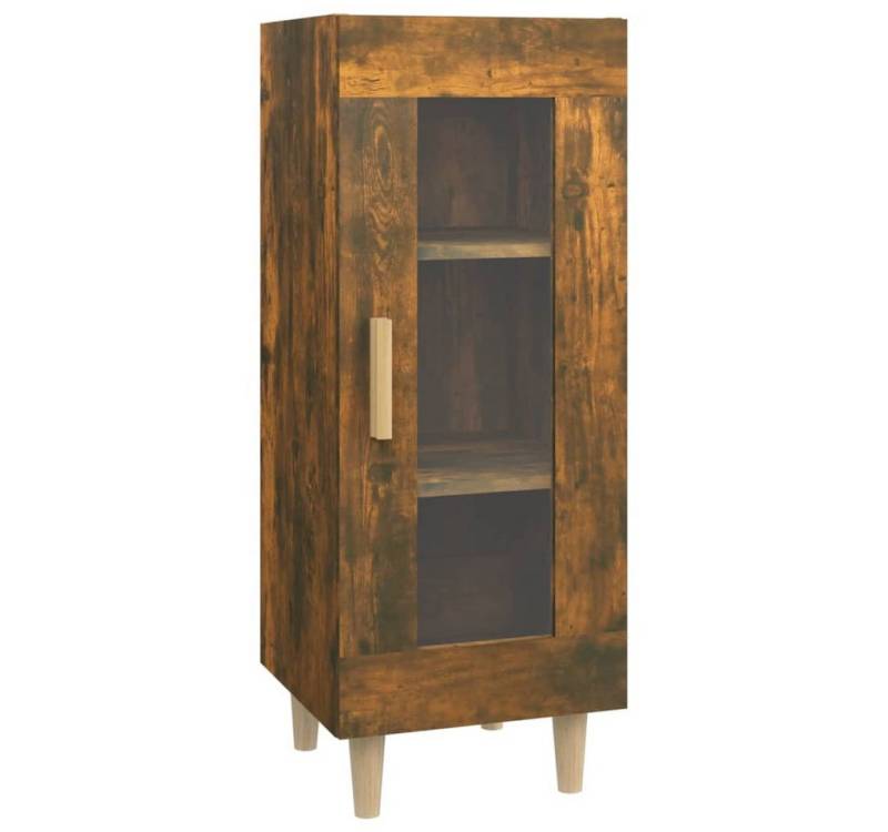 vidaXL Sideboard Sideboard Räuchereiche 34,5x34x90 cm Spanplatte Glas Vitrine von vidaXL