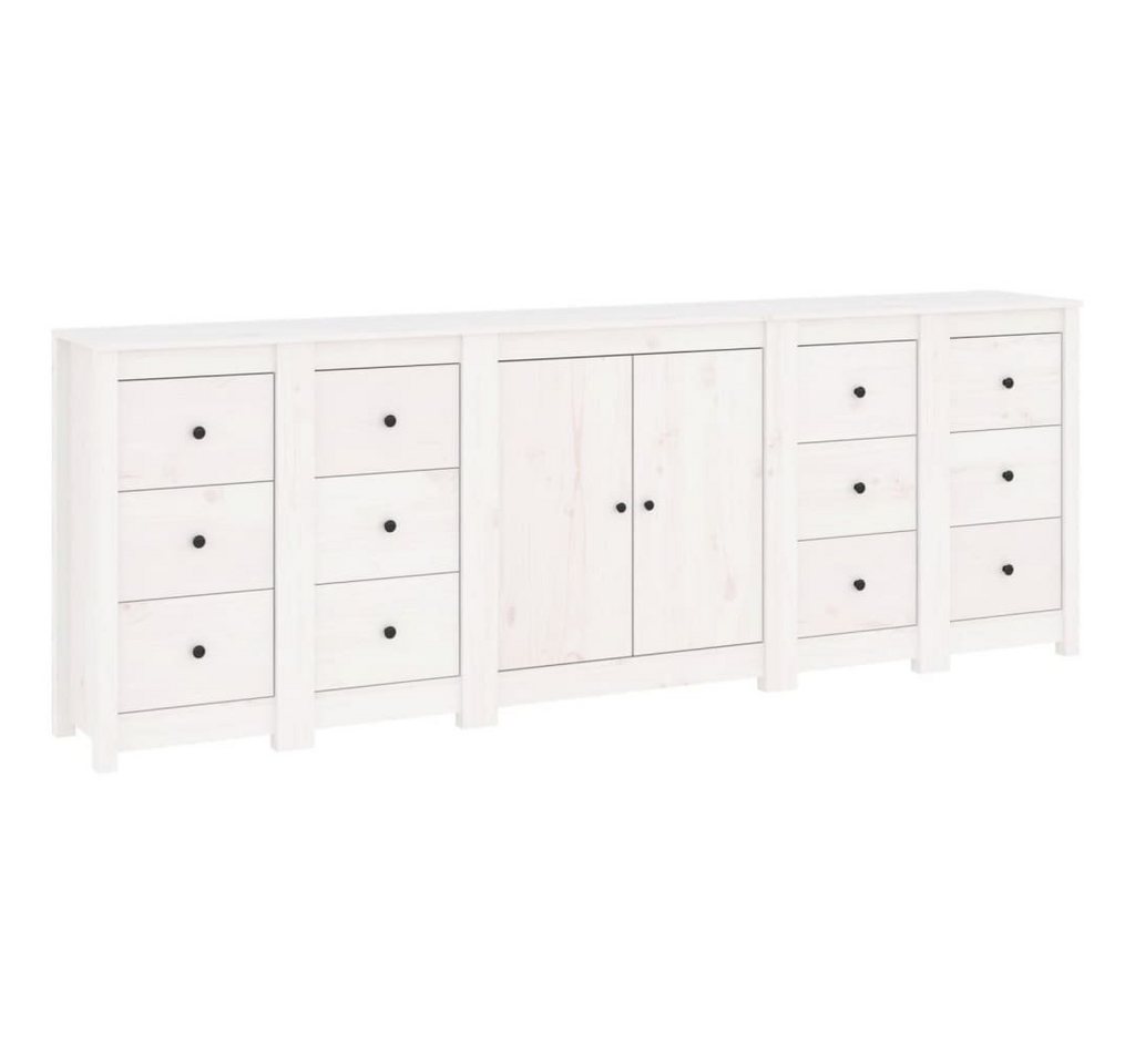 vidaXL Sideboard Sideboard Weiß 230x35x80 cm Massivholz Kiefer (1 St) von vidaXL