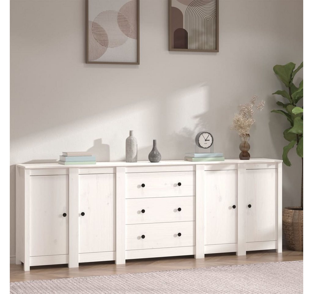 vidaXL Sideboard Sideboard Weiß 230x35x80 cm Massivholz Kiefer Wohnzimmer vidaXL Sideboard Sideboard Weiß 230x35x80 cm Massivholz Kiefer Wohnzimmer von vidaXL