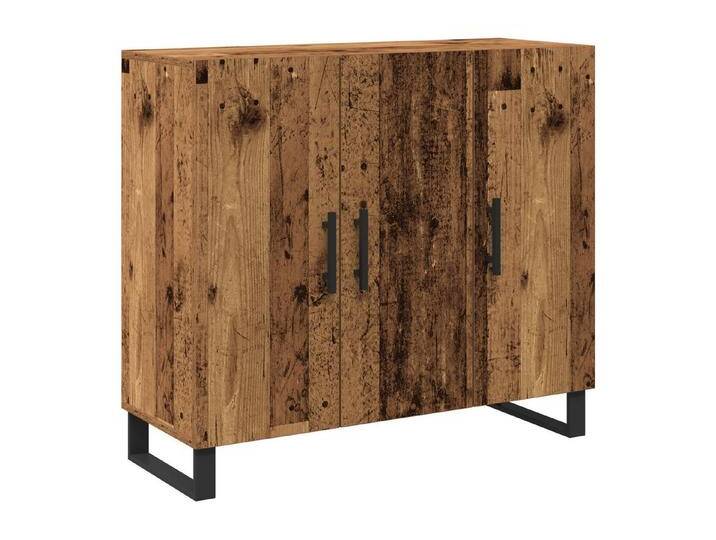 vidaXL Sideboard Sideboard mit 3 Türen Altholz 90x34x80 cm Holzwerkstoff (1 St), Massivholz Altholz, Altholz von vidaXL