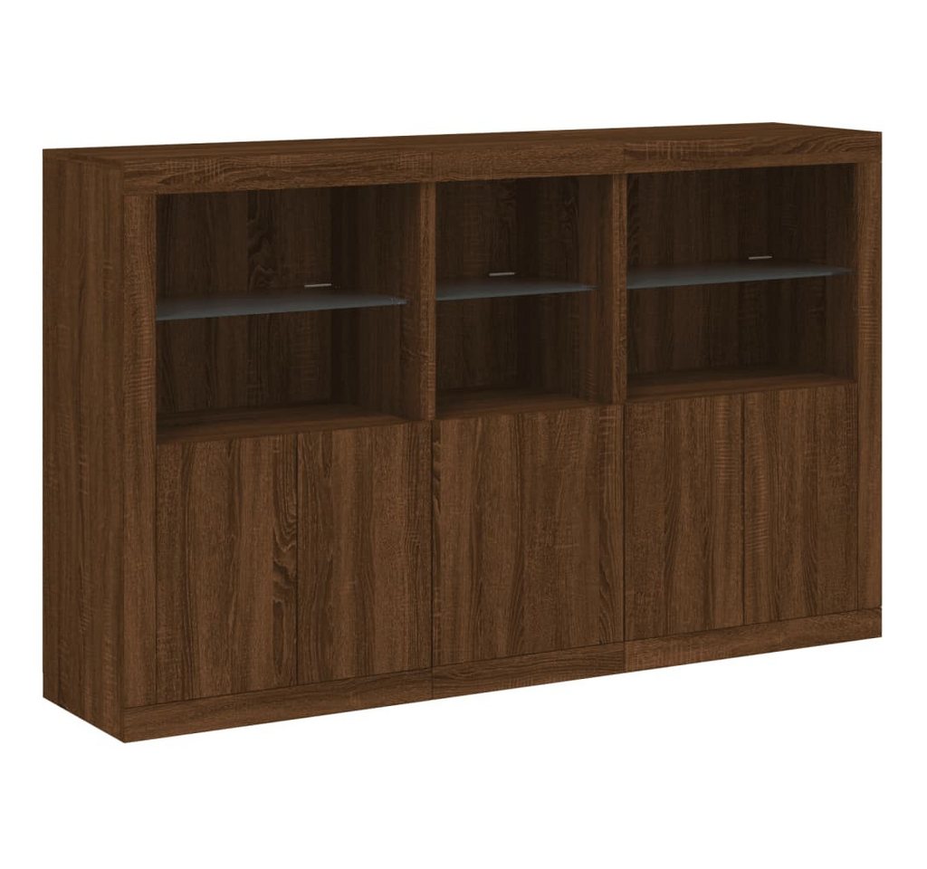 vidaXL Sideboard Sideboard mit LED-Leuchten Braun Eichen-Optik 162x37x100 cm (1 St) von vidaXL