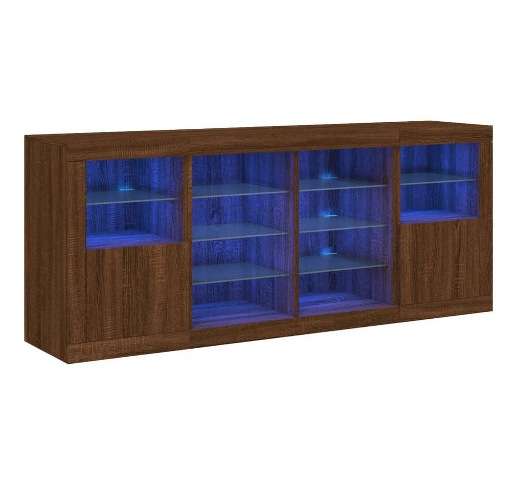 vidaXL Sideboard Sideboard mit LED-Leuchten Braun Eichen-Optik 163x37x67 cm (1 St) von vidaXL