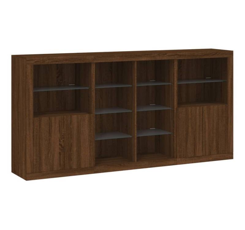 vidaXL Sideboard Sideboard mit LED-Leuchten Braun Eichen-Optik 202x37x100 cm (1 St) von vidaXL