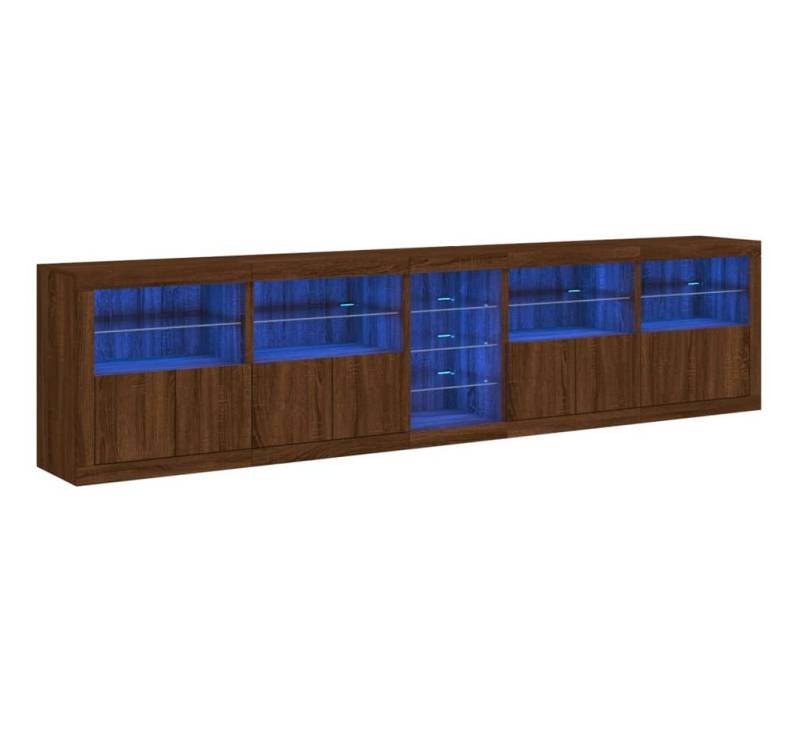 vidaXL Sideboard Sideboard mit LED-Leuchten Braun Eichen-Optik 283x37x67 cm (1 St) von vidaXL