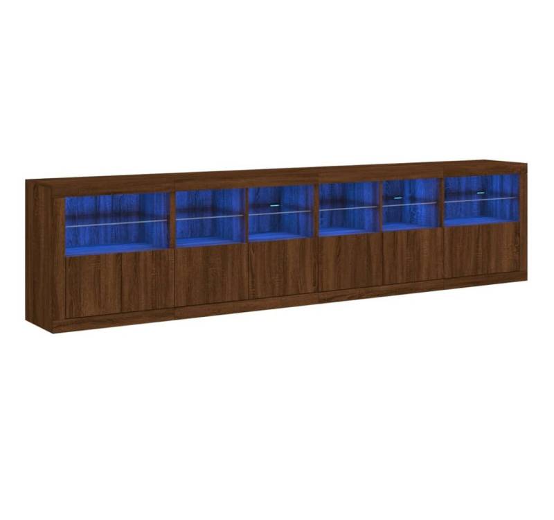 vidaXL Sideboard Sideboard mit LED-Leuchten Braun Eichen-Optik 283x37x67 cm (1 St) von vidaXL