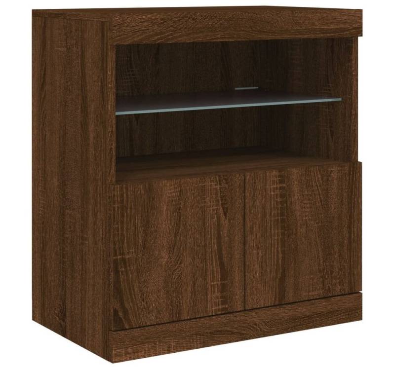 vidaXL Sideboard Sideboard mit LED-Leuchten Braun Eichen-Optik 60x37x67 cm (1 St) von vidaXL