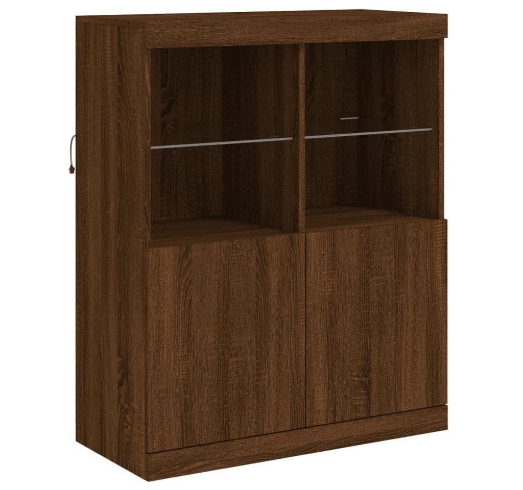 vidaXL Sideboard Sideboard mit LED-Leuchten Braun Eichen-Optik 81x37x100 cm (1 St) von vidaXL