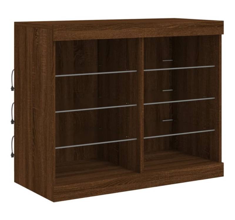 vidaXL Sideboard Sideboard mit LED-Leuchten Braun Eichen-Optik 81x37x67 cm (1 St) von vidaXL