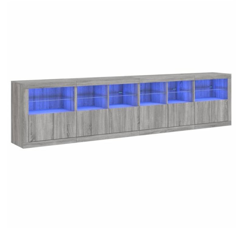 vidaXL Sideboard Sideboard mit LED-Leuchten Grau Sonoma 283x37x67 cm (1 St) von vidaXL