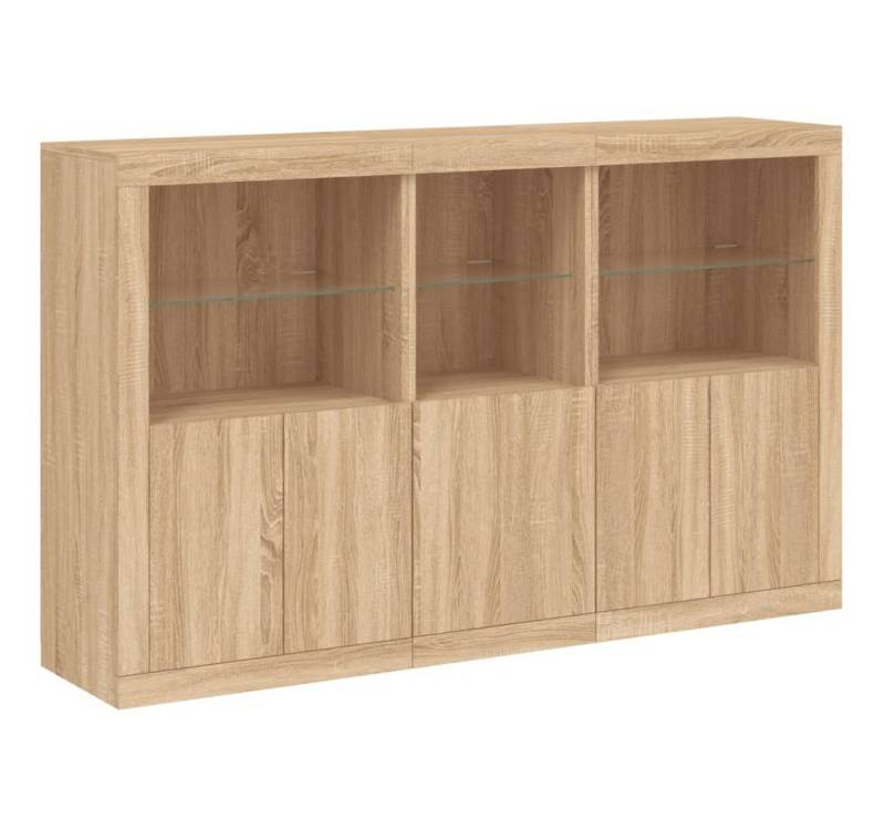 vidaXL Sideboard Sideboard mit LED-Leuchten Sonoma-Eiche 162x37x100 cm (1 St) von vidaXL