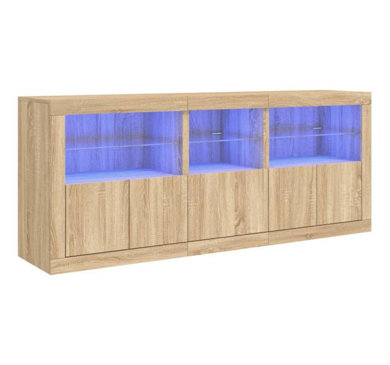 vidaXL Sideboard Sideboard mit LED-Leuchten Sonoma-Eiche 162x37x67 cm (1 St) von vidaXL