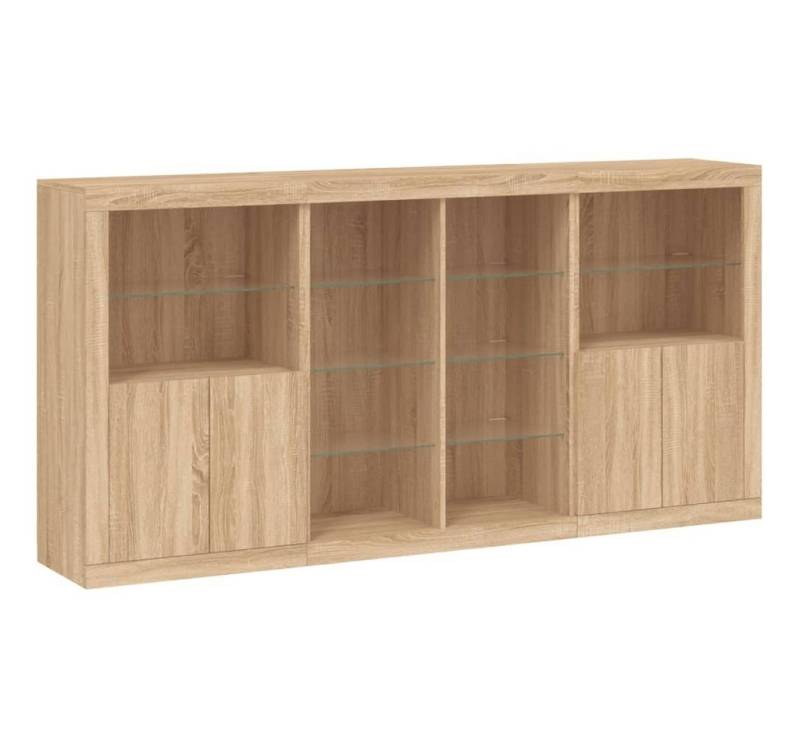 vidaXL Sideboard Sideboard mit LED-Leuchten Sonoma-Eiche 202x37x100 cm (1 St) von vidaXL
