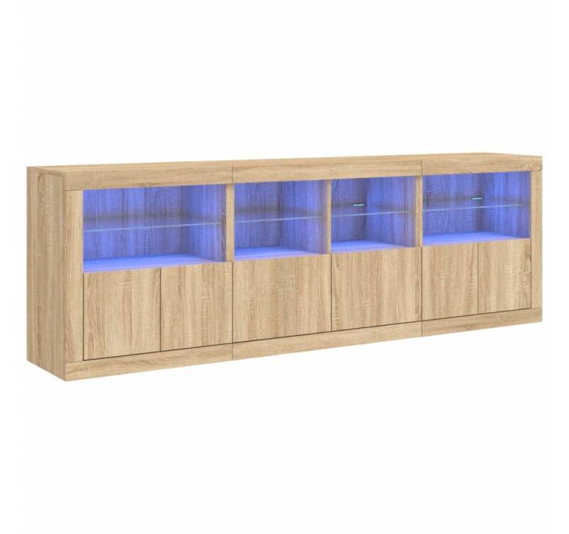 vidaXL Sideboard Sideboard mit LED-Leuchten Sonoma-Eiche 202x37x67 cm (1 St) von vidaXL