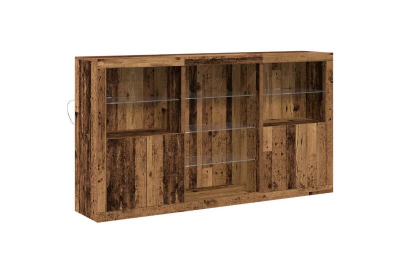 vidaXL Sideboard Sideboard mit LED Lichtern Altes Holz 181.5x37x100 cm Holzwerkstoff (3 St) von vidaXL